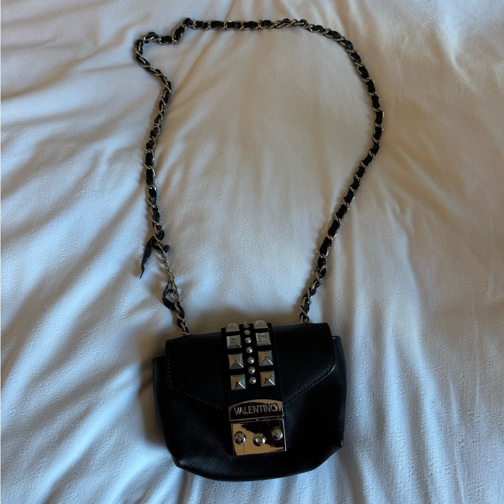 Valentino Black Crossbody Bag with Silver Studs